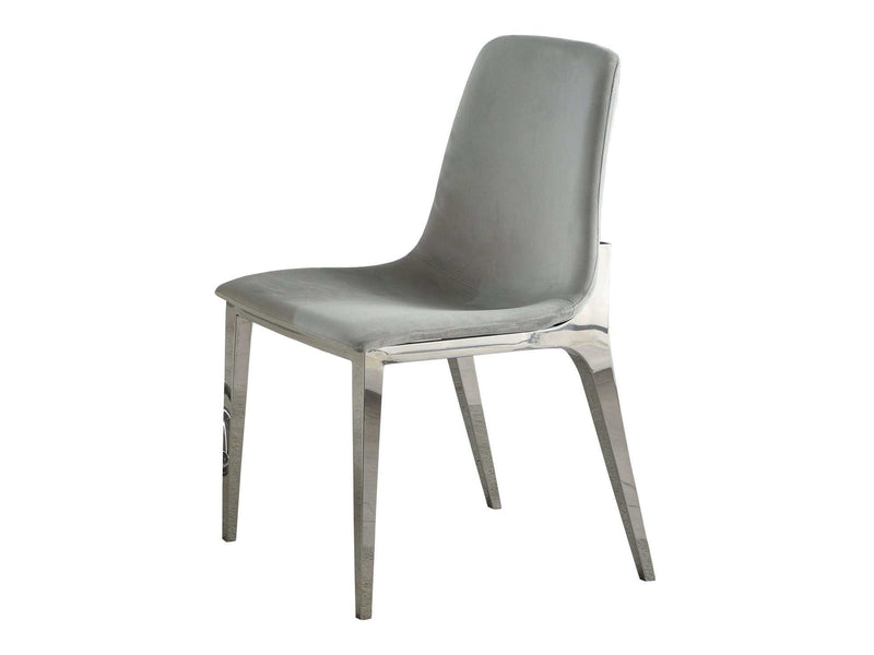 Irene - Light Grey & Chrome - Side Chairs (Set of 4) - Ornate Home