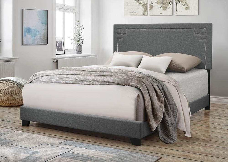 Ishiko II Gray Fabric Upholstered Bed - Ornate Home