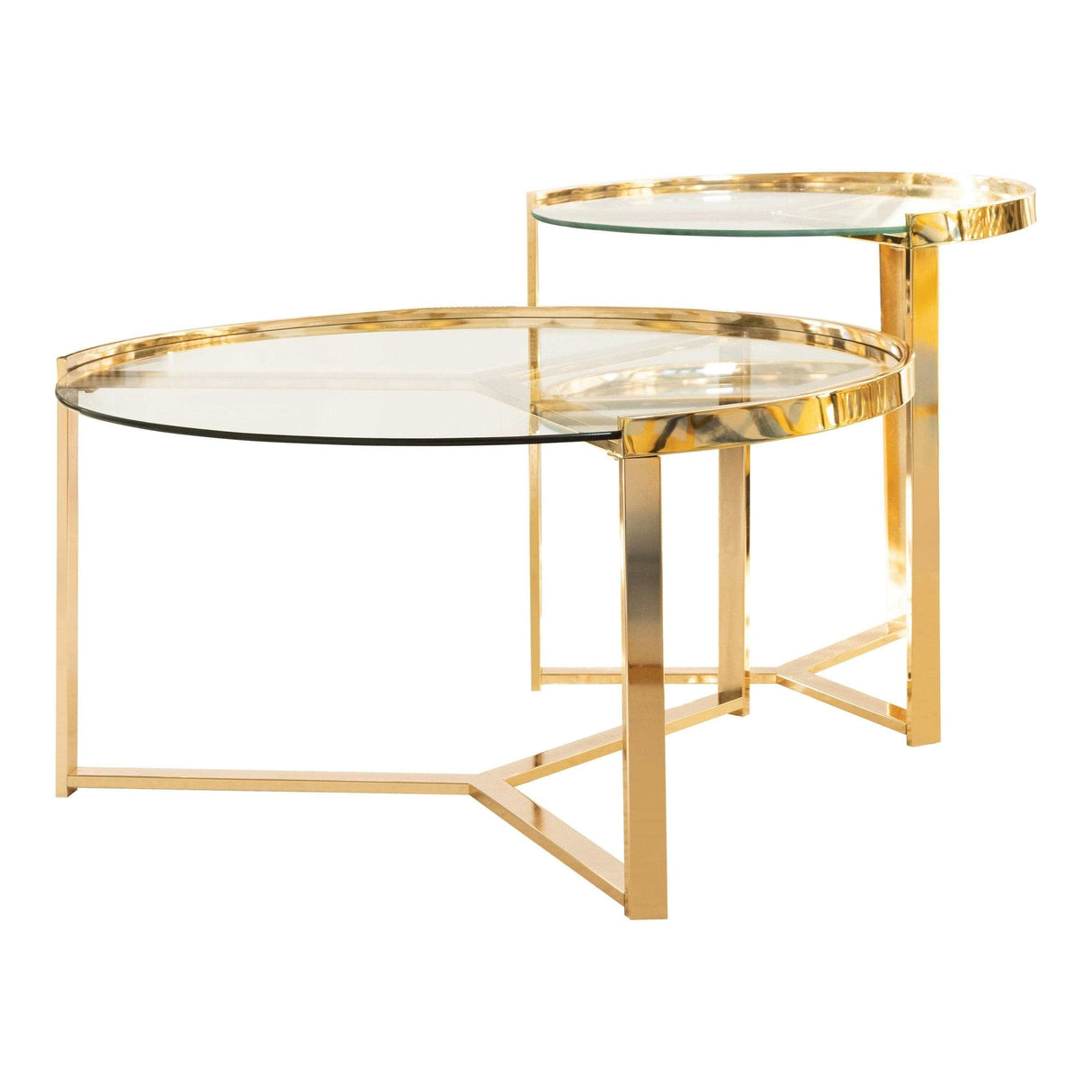 Issana Clear & Gold Nesting Table (Set of 2) - Ornate Home