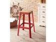 Jacotte Natural & Red Bar Stool (1Pc) - Ornate Home