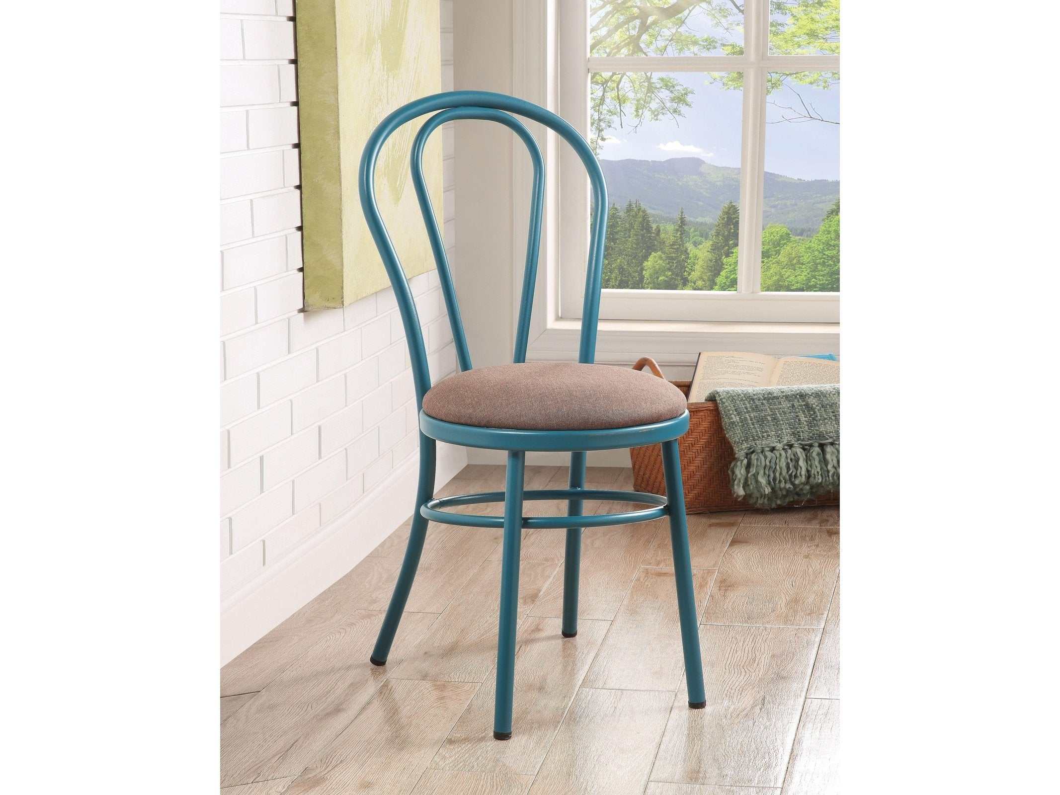 Jakia Fabric & Teal Side Chair - Ornate Home