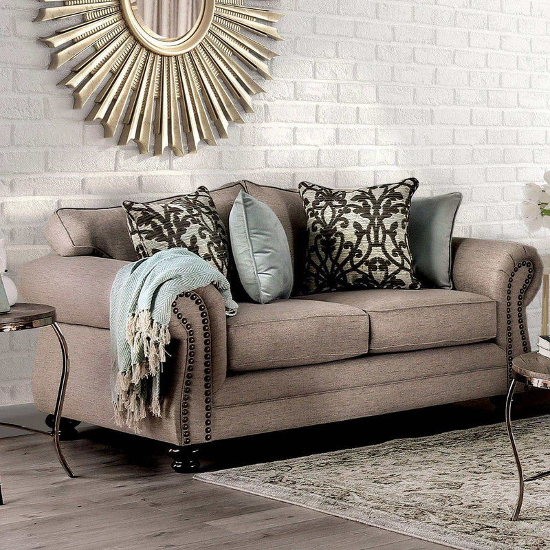 Jarauld Dark Taupe Stationary Sofa & Loveseat 2pc - Ornate Home