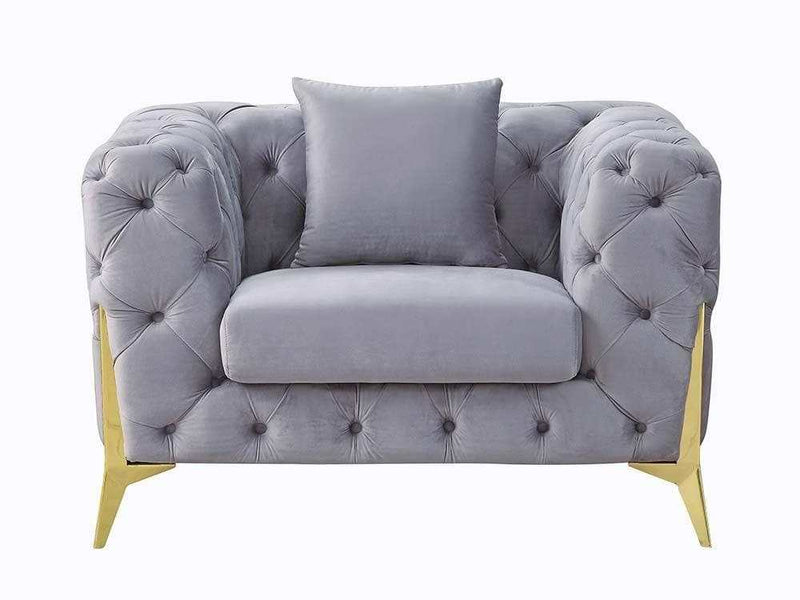 Jelanea Gray Velvet Chair - Ornate Home
