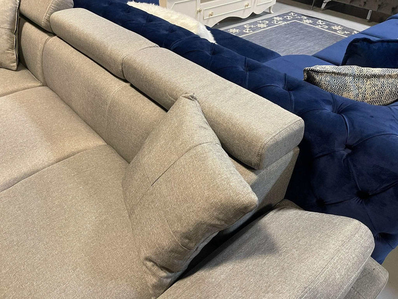 Jemima Gray Fabric Sectional Sofa w/Sleeper - Ornate Home