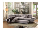 Jemima Gray Fabric Sectional Sofa w/Sleeper - Ornate Home