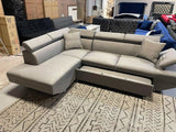 Jemima Gray Fabric Sectional Sofa w/Sleeper - Ornate Home