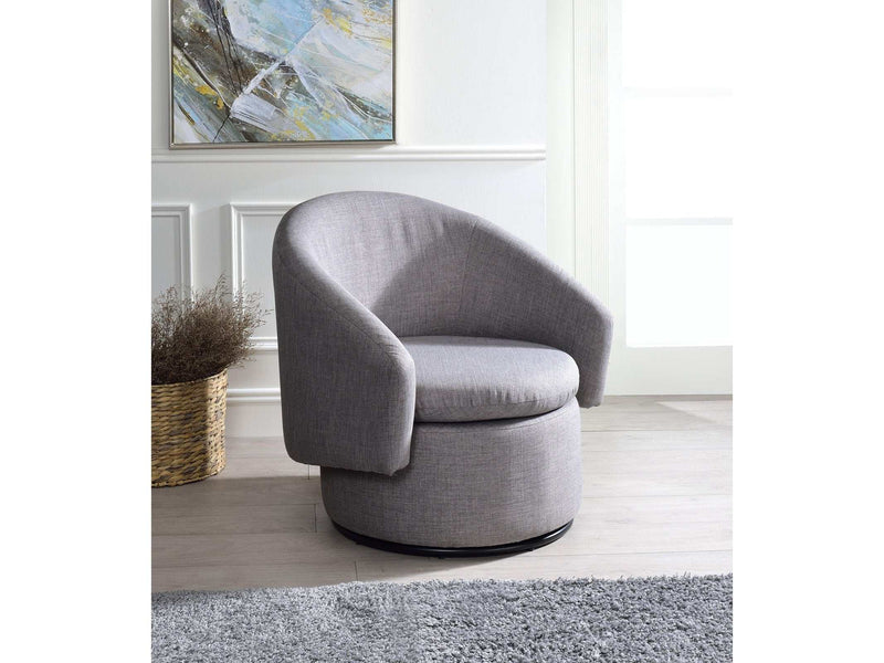 Joyner Pebble-Gray Linen Accent Chair - Ornate Home
