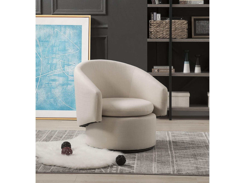 Joyner Sand Linen Accent Chair - Ornate Home