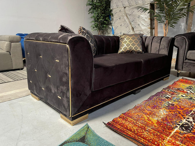 [DECEMBER SPECIAL] Armani Velvet Sofa & Loveseat / 2pc - Ornate Home