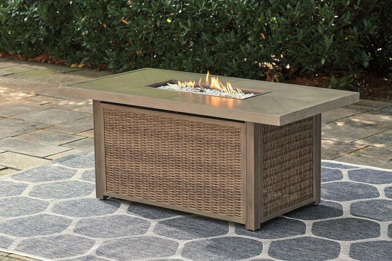 Beachcroft Rectangular Fire Pit Table - Ornate Home