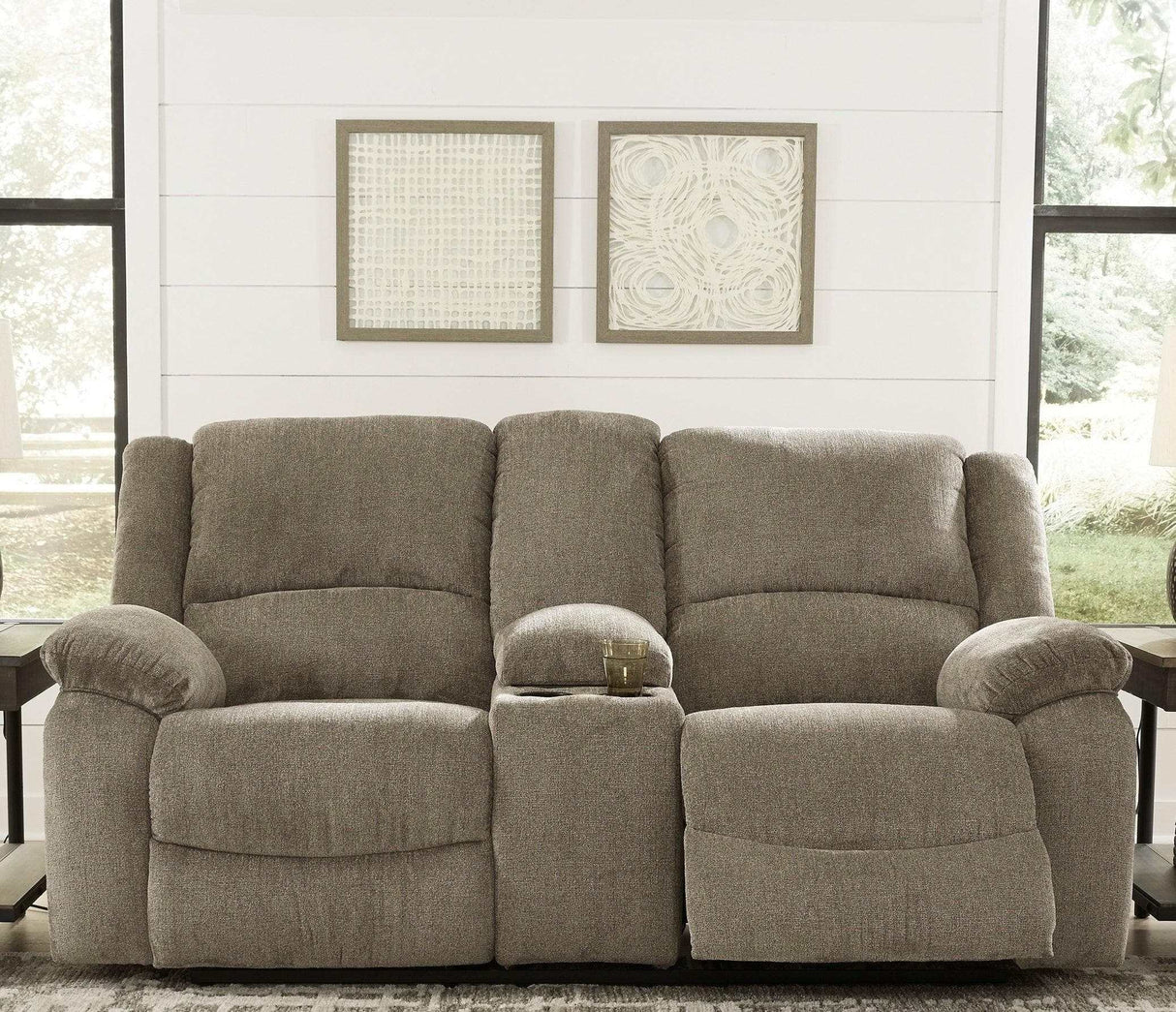 Draycoll Manual Reclining Loveseat w/ Console - Ornate Home