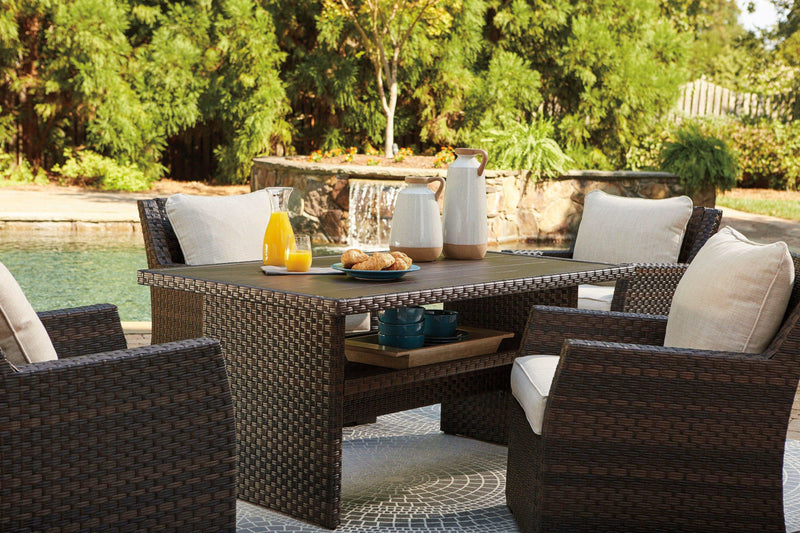 Easy Isle Dark Brown Rectangular Multi-Use Outdoor Table - Ornate Home