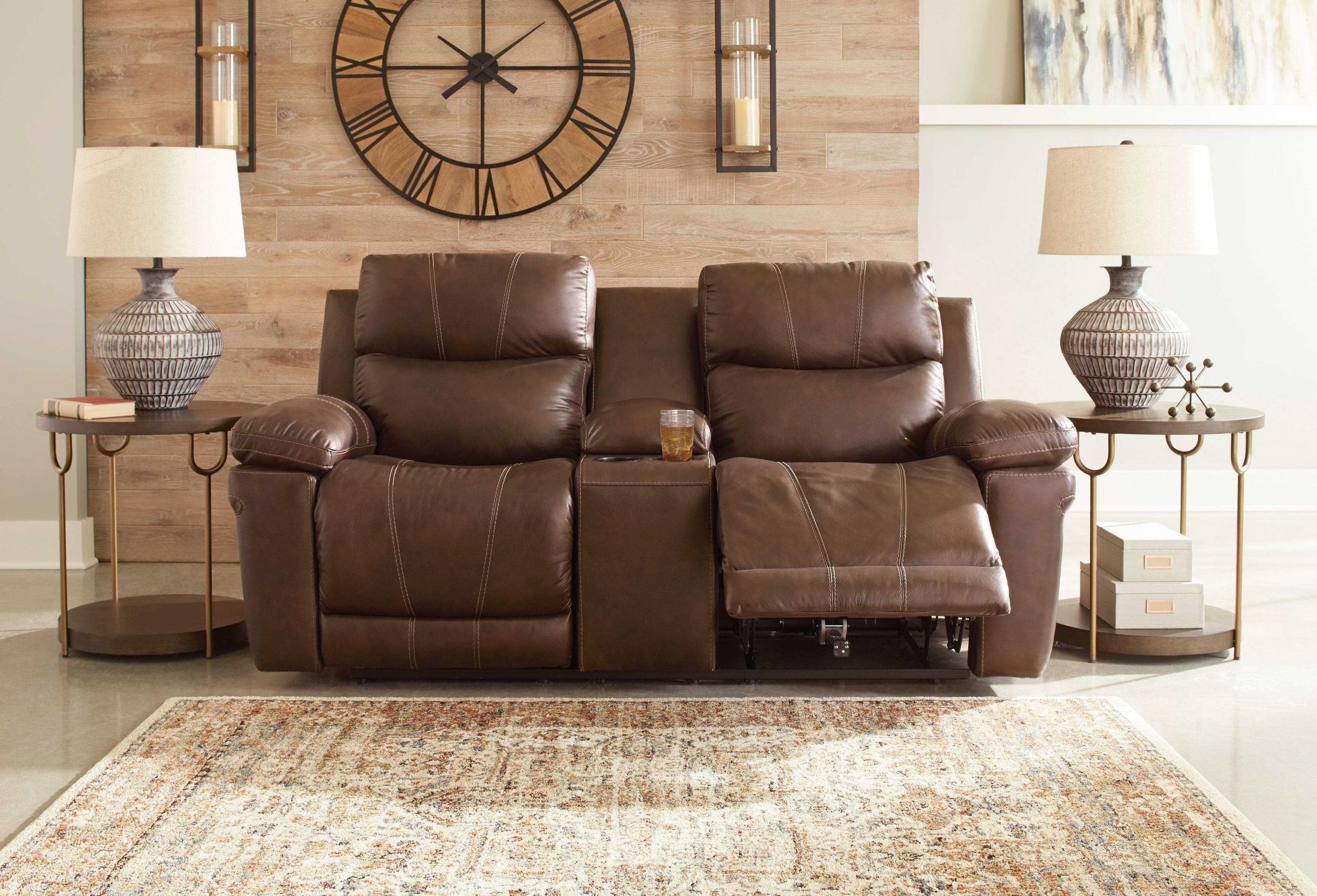 Edmar Chocolate Power Reclining Loveseat - Ornate Home