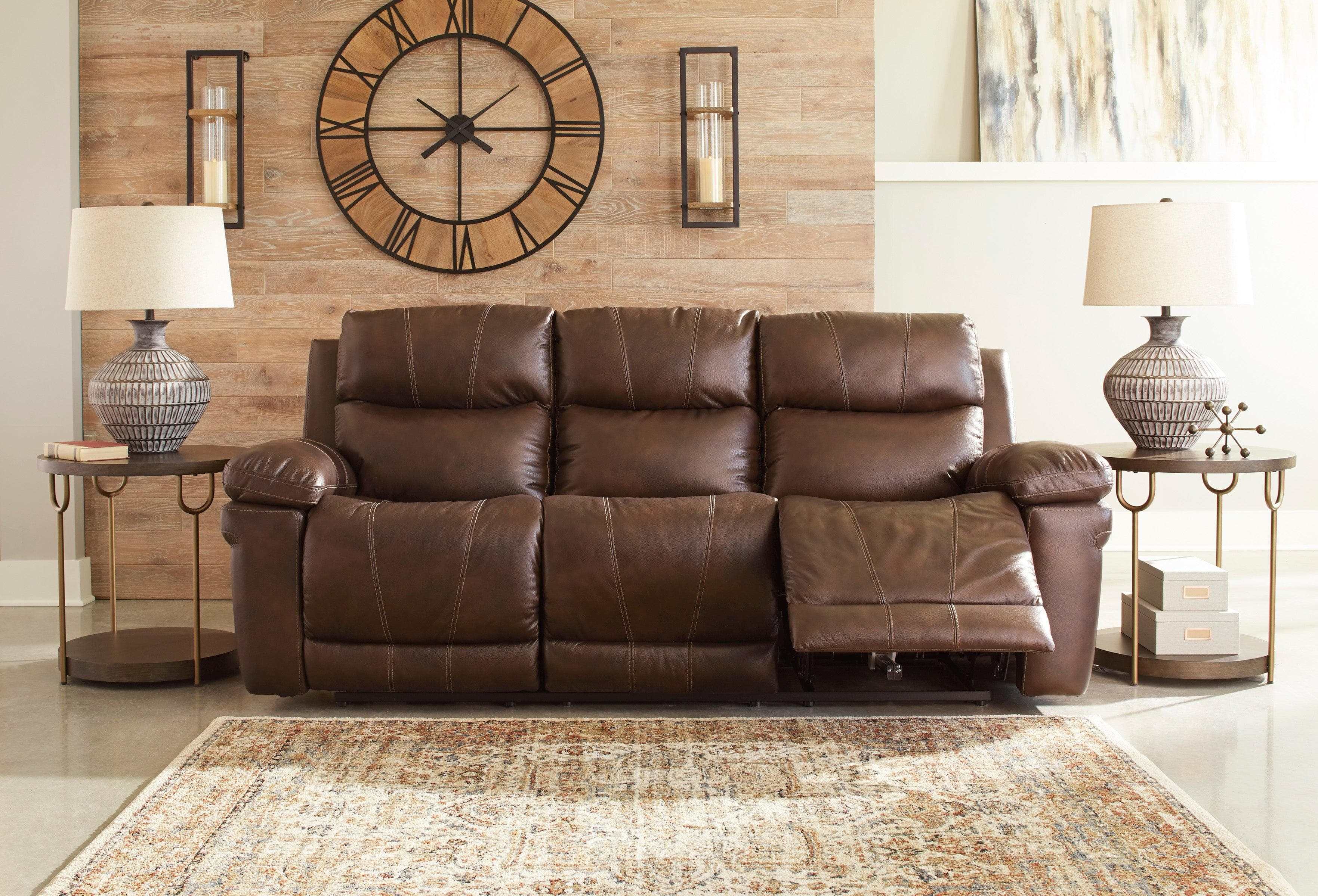 Edmar Chocolate Power Reclining Sofa - Ornate Home