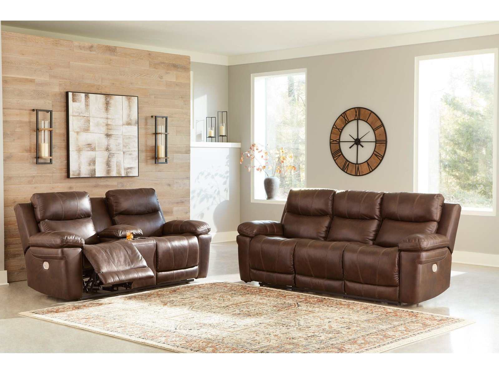 Edmar Chocolate Power Reclining Sofa & Loveseat - Ornate Home