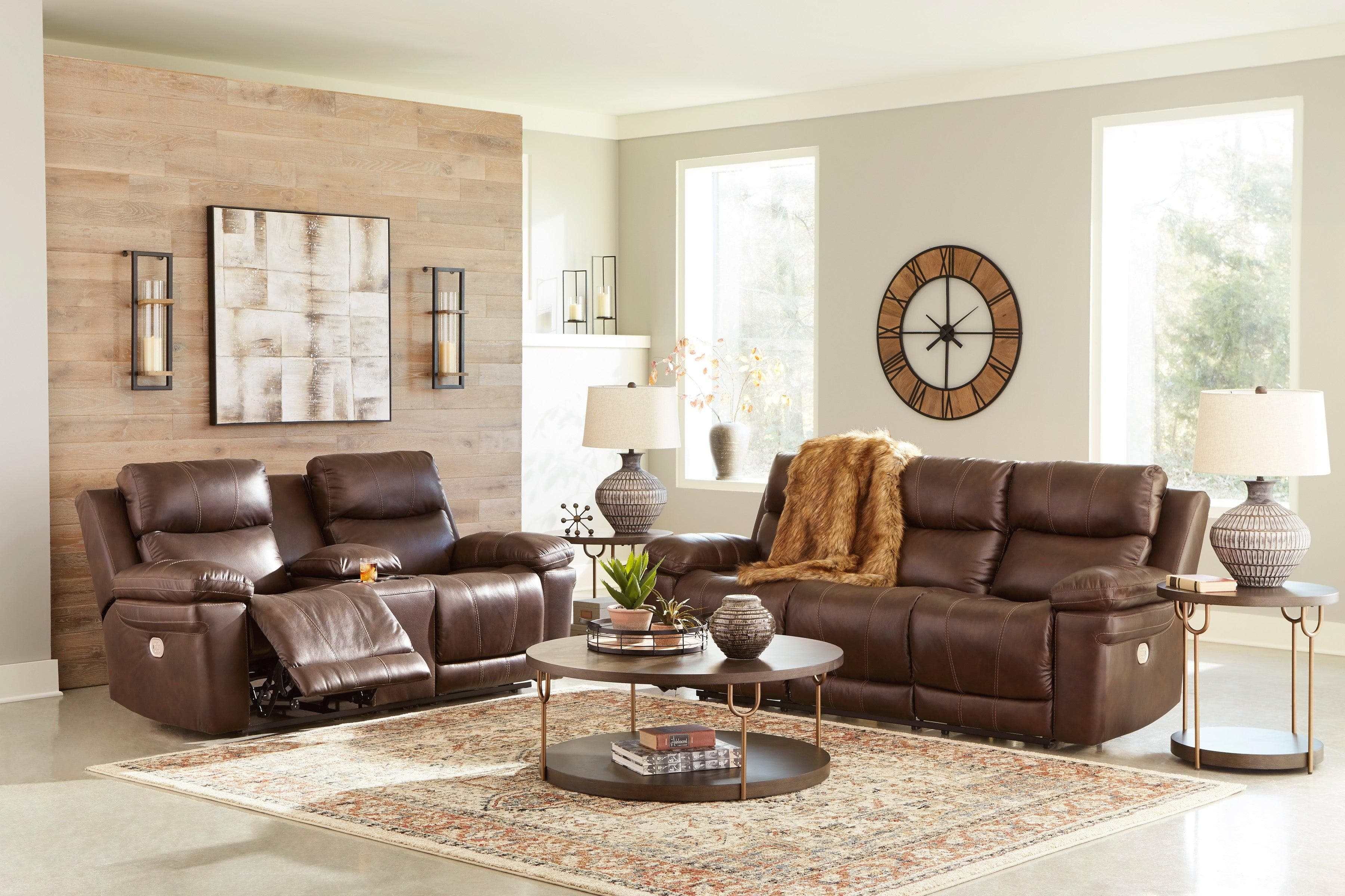 Edmar Chocolate Power Reclining Sofa & Loveseat - Ornate Home