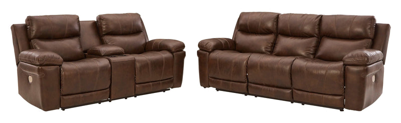 Edmar Chocolate Power Reclining Sofa & Loveseat - Ornate Home