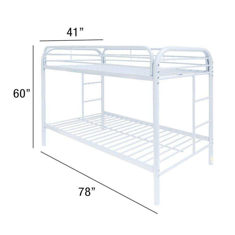 Thomas White Bunk Bed (Twin/Twin) - Ornate Home