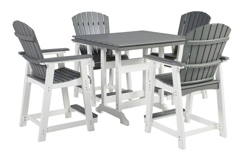 [CYBER WEEK] Transville Outdoor Counter Height Dining Table w/ Umbrella Opt. - Ornate Home