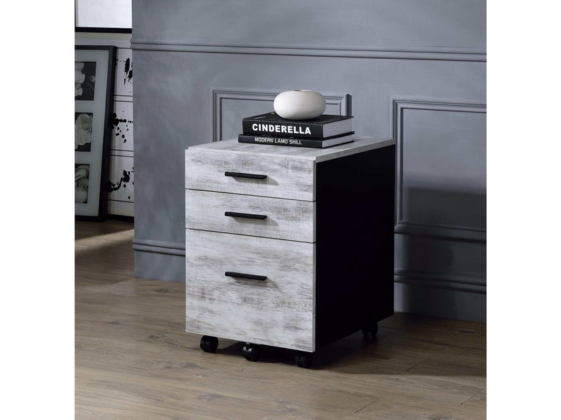 Jurgen Antique White & Black File Cabinet - Ornate Home