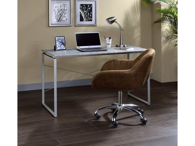 Jurgen Faux Concrete & Silver Desk - Ornate Home