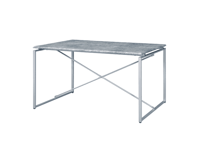 Jurgen Faux Concrete & Silver Dining Table - Ornate Home