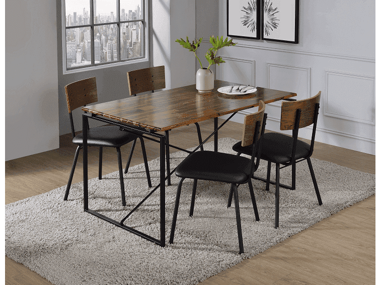 Jurgen Oak & Black Dining Table - Ornate Home