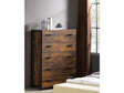 Juvanth Rustic Oak & Black Finish Chest w/5 Drawers - Ornate Home