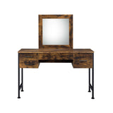 Juvanth Rustic Oak & Black Finish Juvanth Vanity Desk w/4 Drawers - Ornate Home