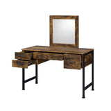 Juvanth Rustic Oak & Black Finish Juvanth Vanity Desk w/4 Drawers - Ornate Home