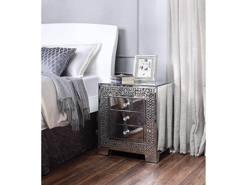 Kachina Mirrored & Faux Gems Accent Table - Ornate Home
