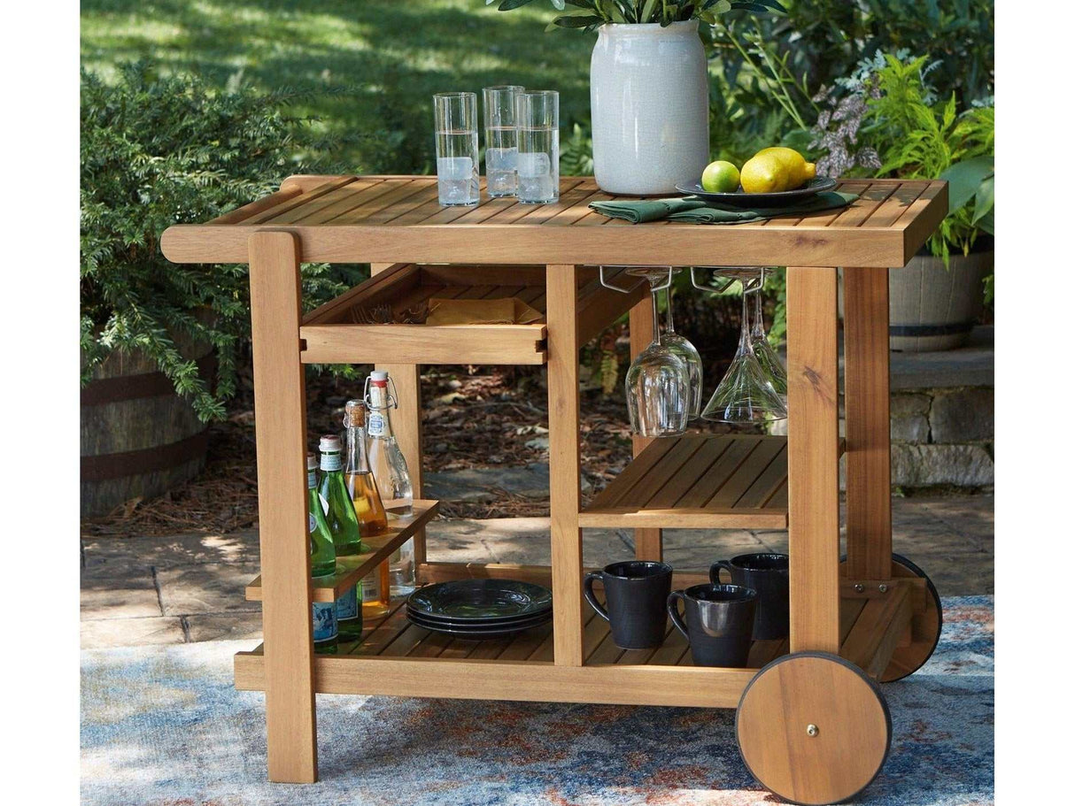 Kailani Light Brown Serving Cart - Ornate Home