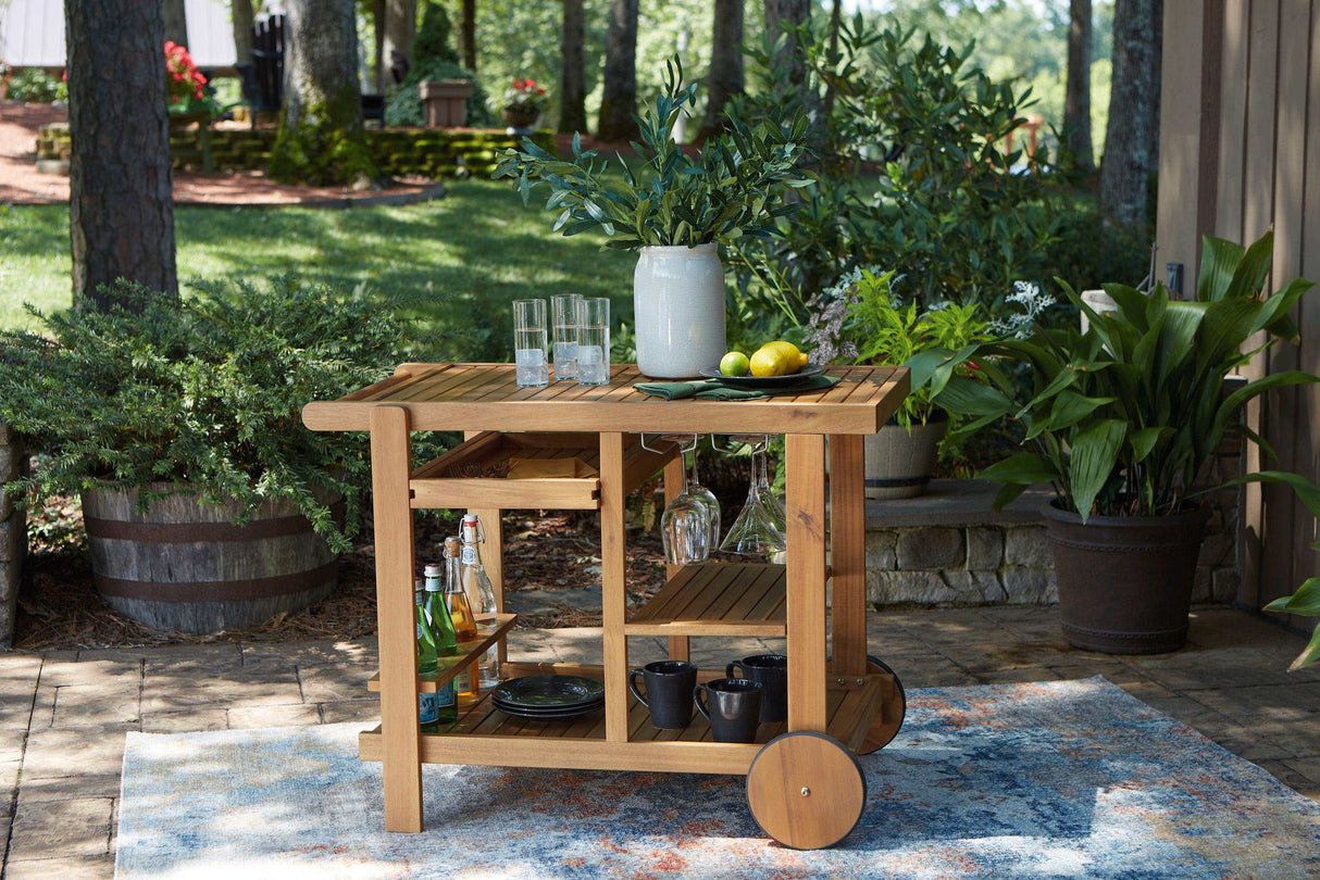 Kailani Light Brown Serving Cart - Ornate Home