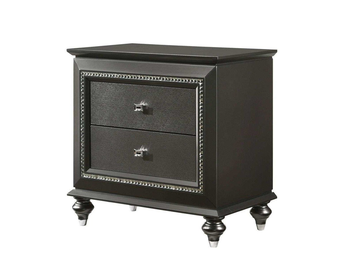 Kaitlyn Metallic Gray Nightstand - Ornate Home