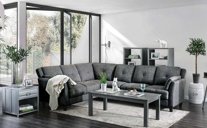 Kaleigh - Gray -  L Shape Sectional Sofa - Ornate Home