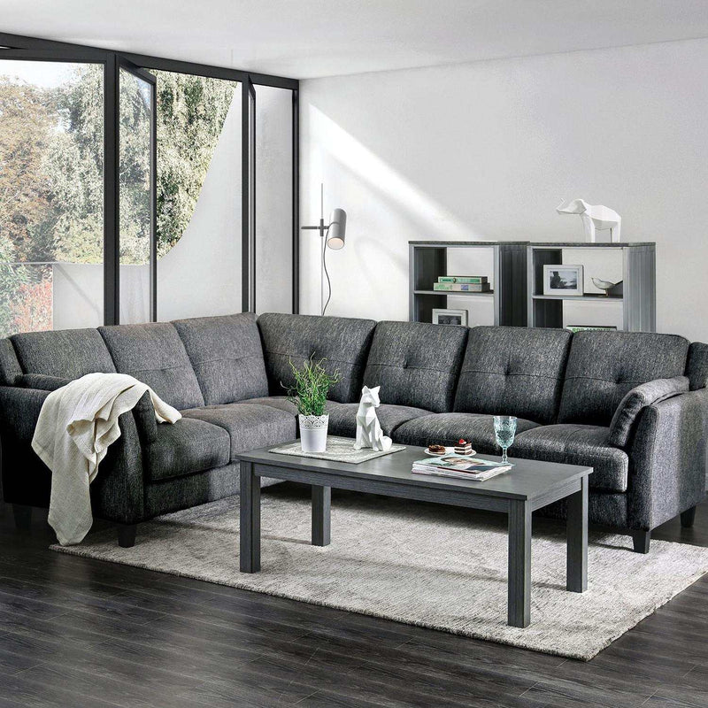Kaleigh - Gray -  L Shape Sectional Sofa - Ornate Home