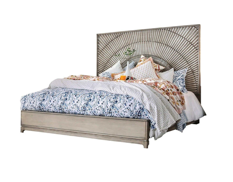 Kamalah Antique Gray Queen Bed - Ornate Home