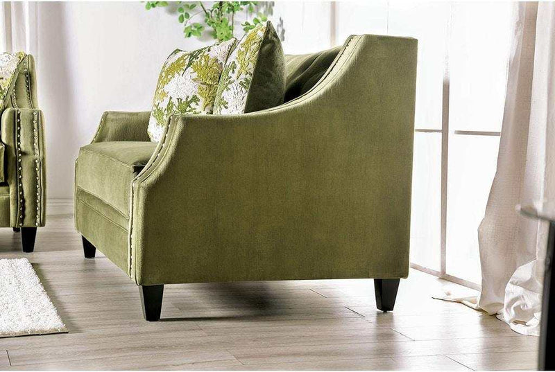 Kaye - Green - Stationary Sofa & Loveseat - 2pc - Ornate Home