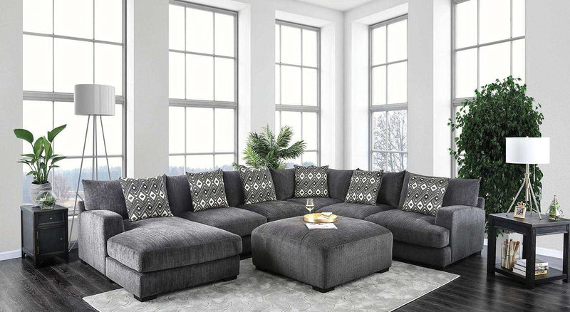 Kaylee Gray U Shape Sectional Sofa w/ Left Chaise - Ornate Home