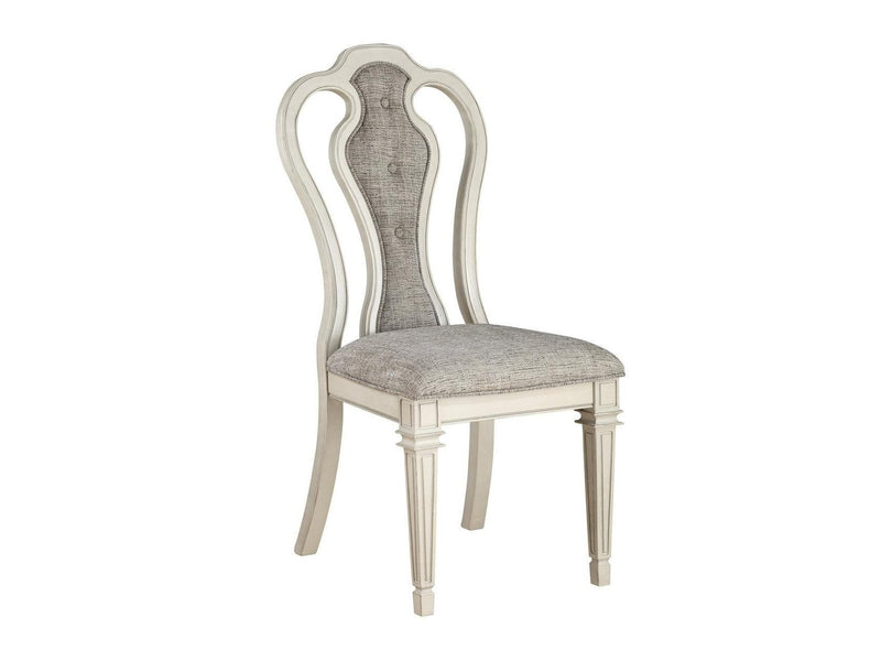 Kayley Linen & Antique White Side Chair - Ornate Home