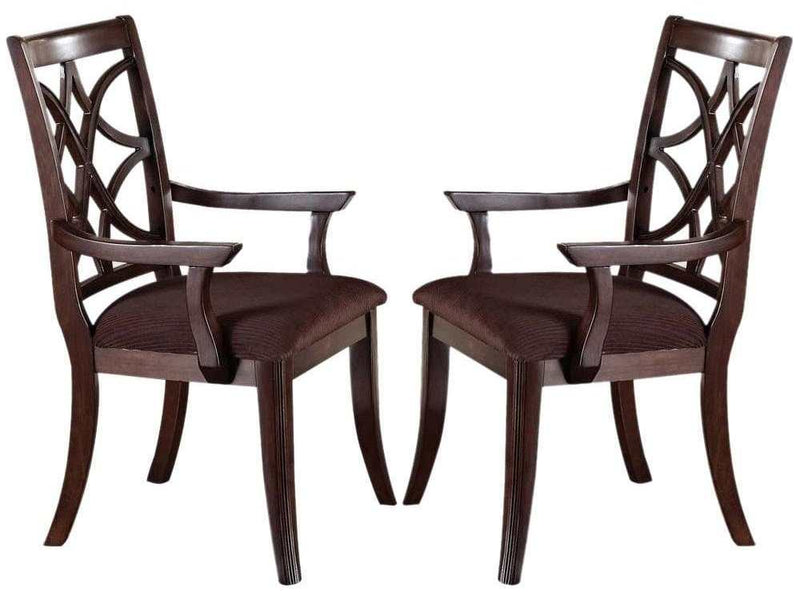 Keenan Dark Walnut Dining Arm Chairs (Set of 2) - Ornate Home