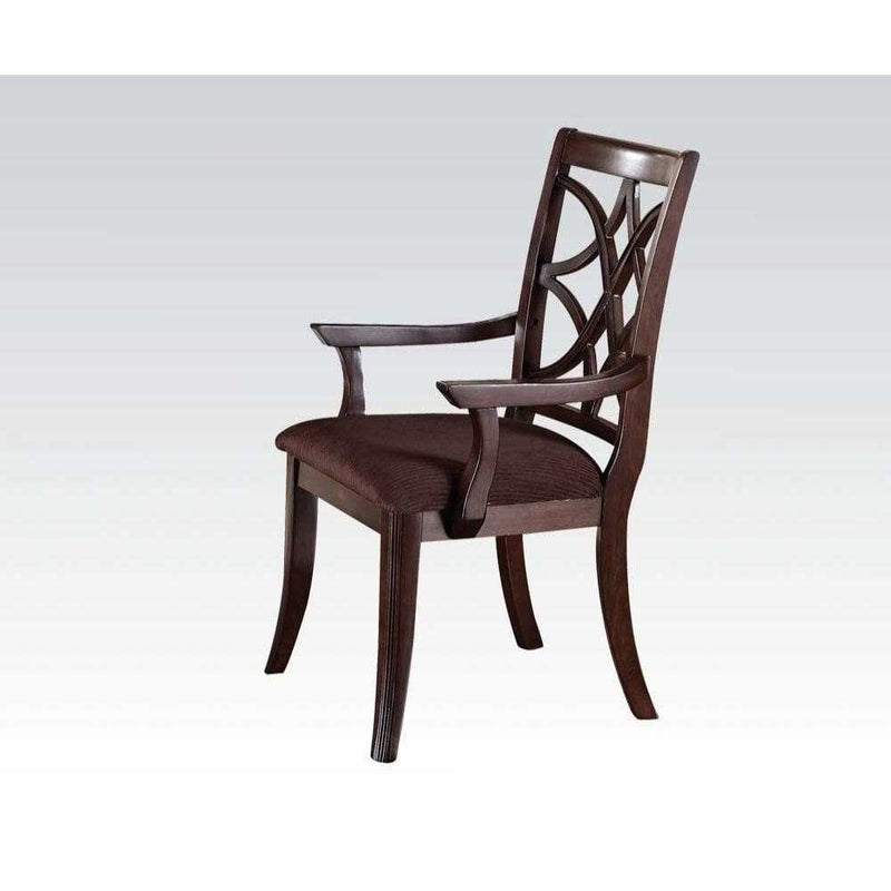 Keenan Dark Walnut Dining Arm Chairs (Set of 2) - Ornate Home