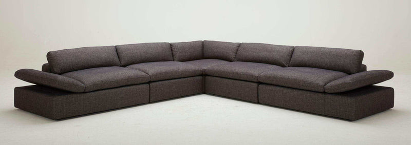 Kelly Dark Grey Fabric Symmetrical Sectional Sofa - Ornate Home