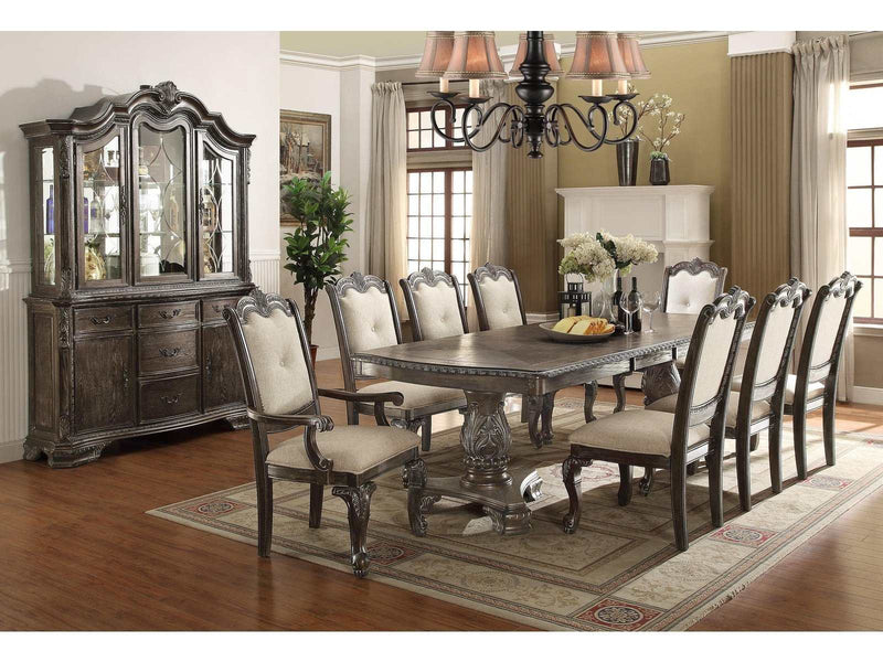 Kiera Gray Formal Dining Room Set / 7pc - Ornate Home