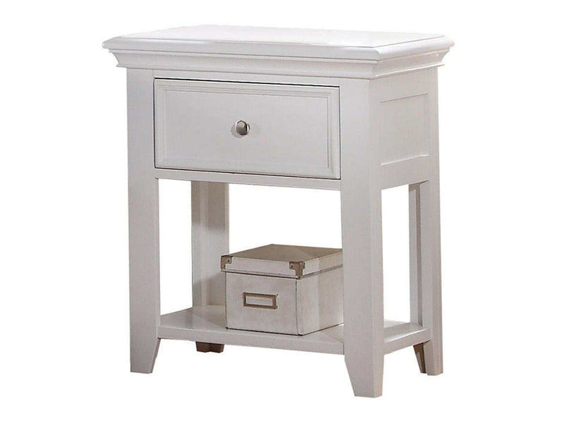 Lacey White Nightstand (1 DRAWER) - Ornate Home