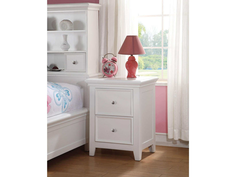 Lacey White Nightstand (2 DRAWERS) - Ornate Home