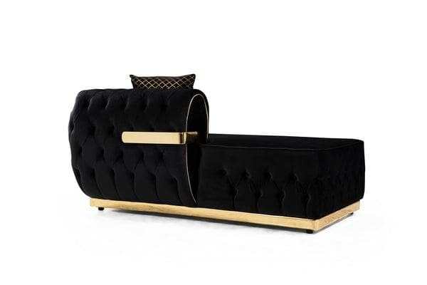 Laguna Velvet Black Double Chaise Sectional - Ornate Home