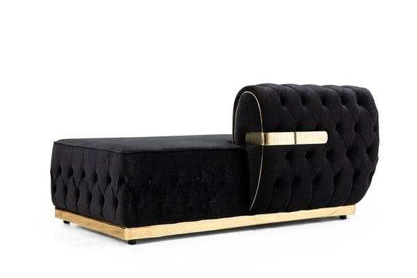 Laguna Velvet Black Double Chaise Sectional - Ornate Home