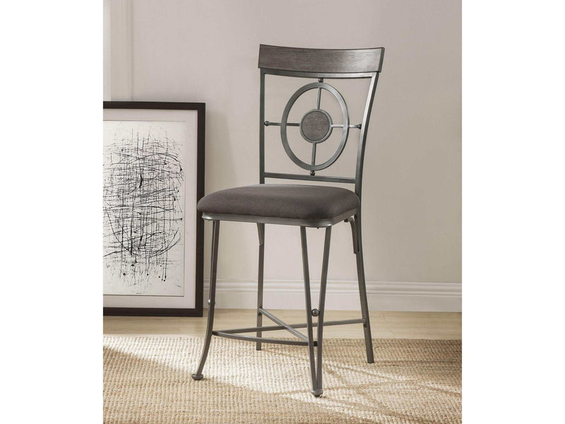 Landis Fabric & Gunmetal Counter Height Chair - Ornate Home