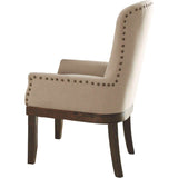 Landon Beige Linen & Salvage Brown Dining Chair / 1pc - Ornate Home